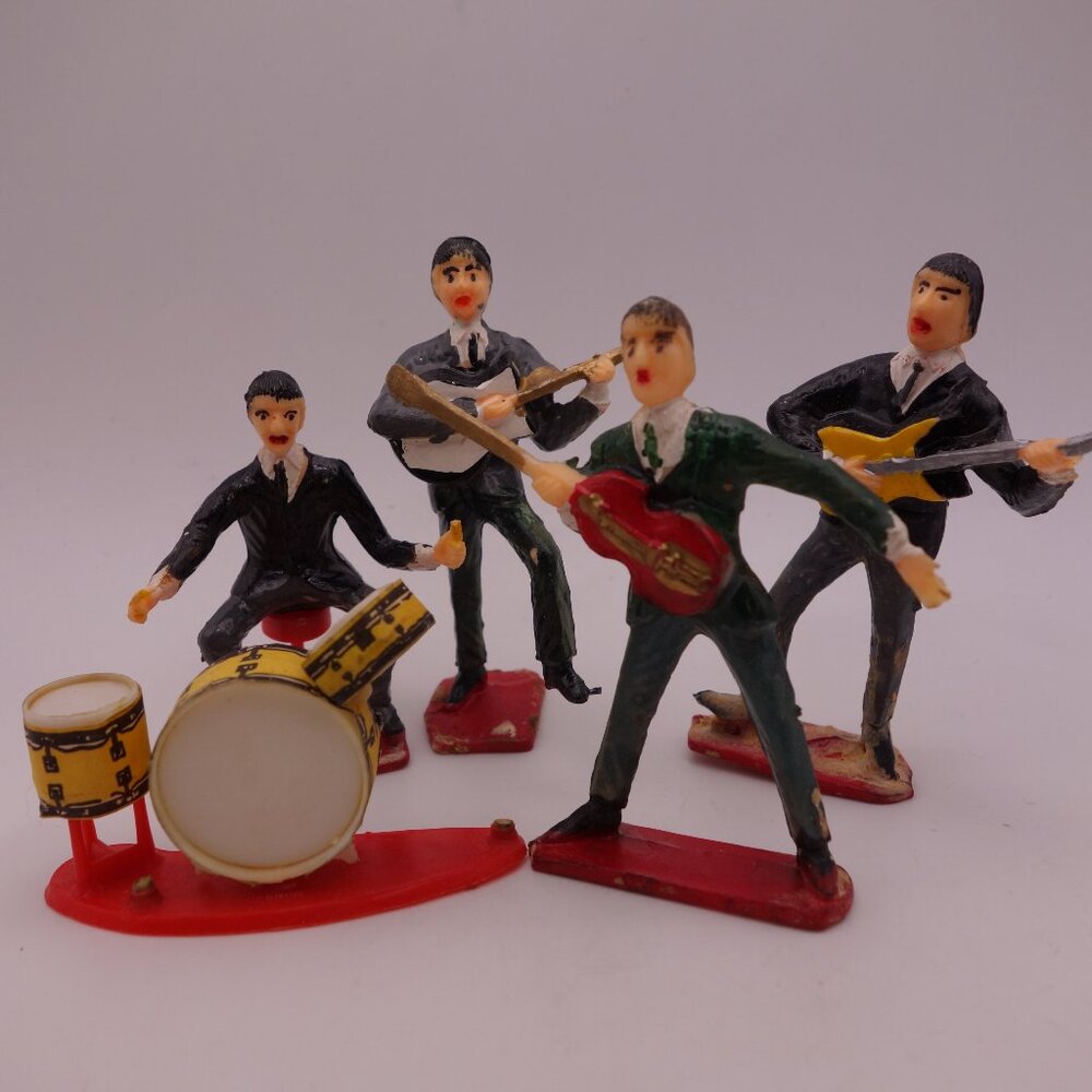 Vintage Beatles Ed Sullivan Show Plastic Cake Toppers